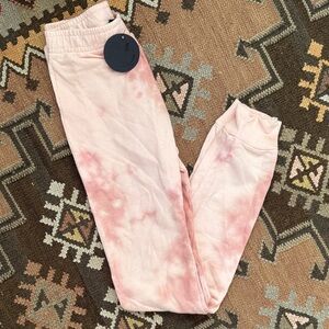 TINY WHALES Light Pink Tie-Dye Joggers